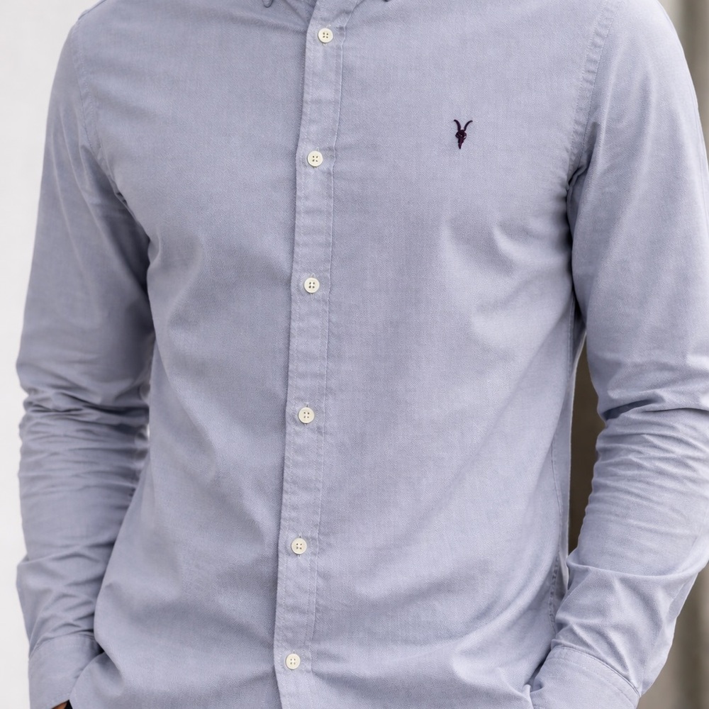 Men's All Saints Classic Gray Button-Down Shirt